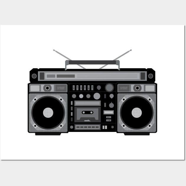 Retro Boombox Wall Art by AstralAxiom3000